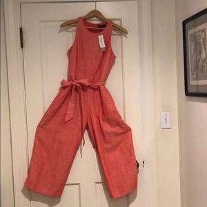 Banana Republic Linen-Cotton Cropped Jumpsuit